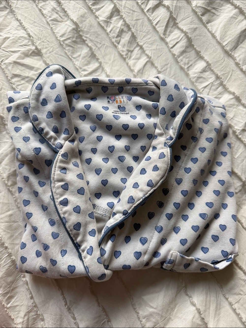 Roller Rabbit Blue Heart Print Kids Pajama Top